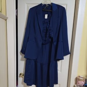 Elegant Blue Blazer and Dress Set From Express